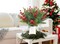 60 Pcs Artificial Christmas Greenery Faux Pine Branches with Red Berry Stems (Green, Red) 11.5"D x 0.3"W x 7.5"H
